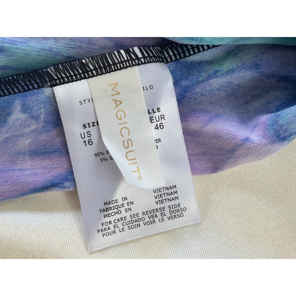 Magicsuit By Miraclesuit Size 16 Ruffled  Feathers Side Tie Tankini Swim Top - Picture 6 of 8